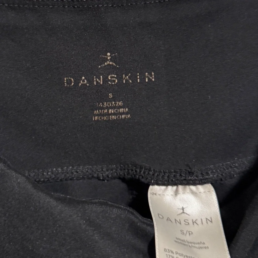 Danskin Womens Black High Waisted Active‎ Leggings with Pockets Style Size S